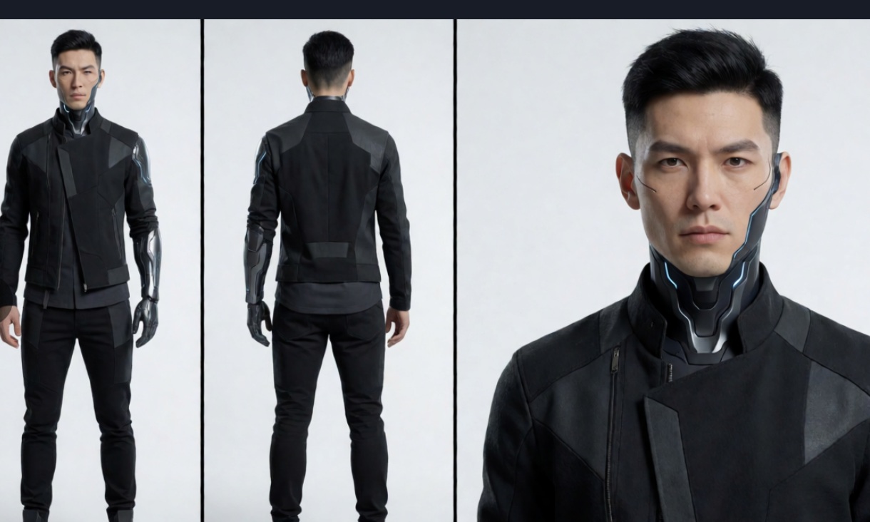 Однопроходный Character Sheet. Один рендер вместо трёх независимых попыток познакомить модель с одним человеком.