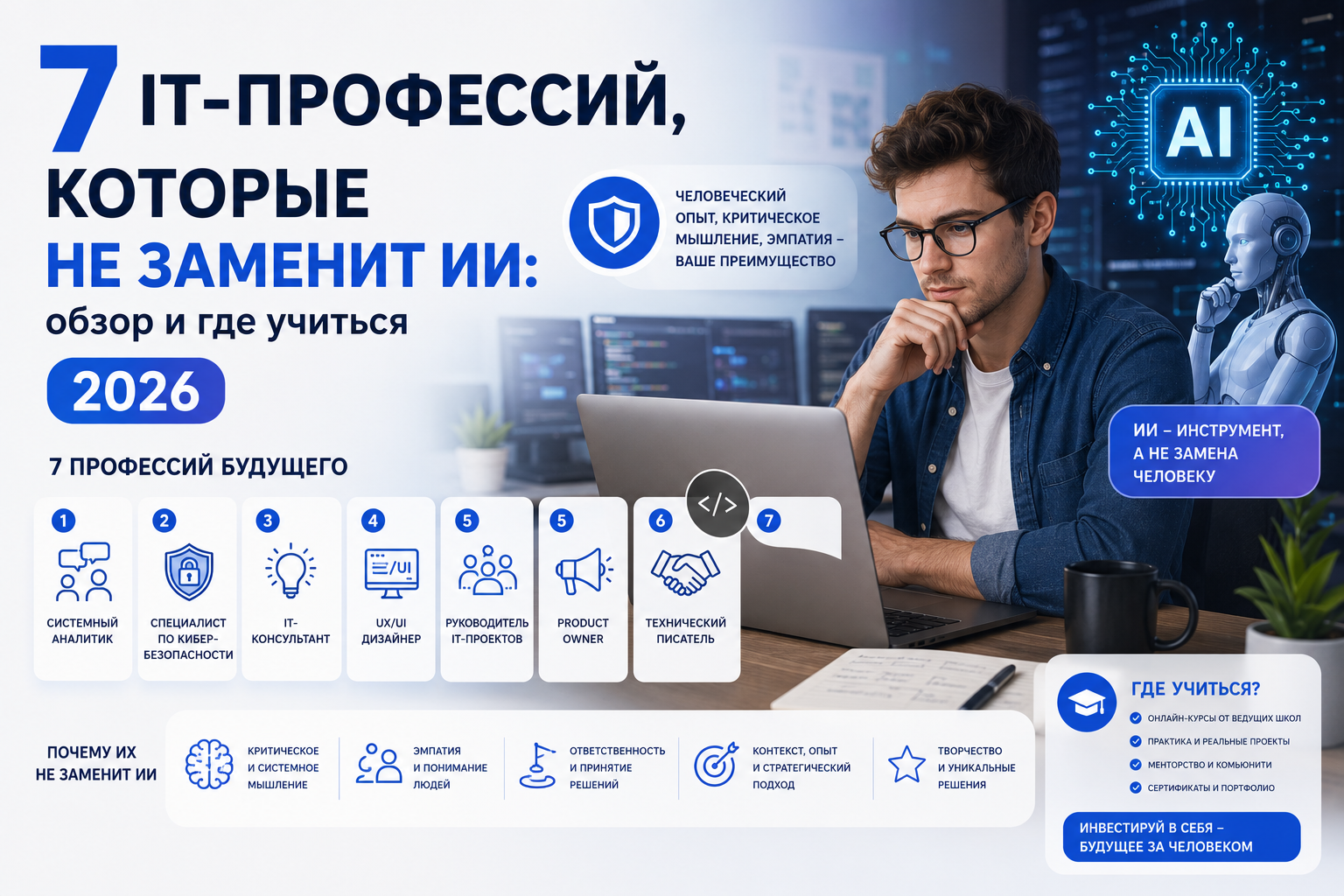 7 IT-профессий, которые не заменит ИИ: обзор и где учиться - 1 7 IT-профессий, которые не заменит ИИ: обзор и где учиться - 1