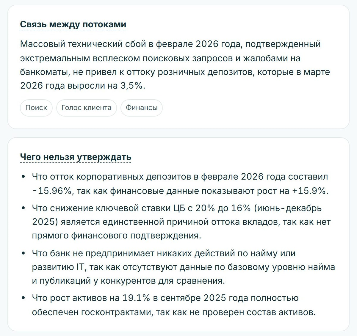 Карточка исследования на витрине