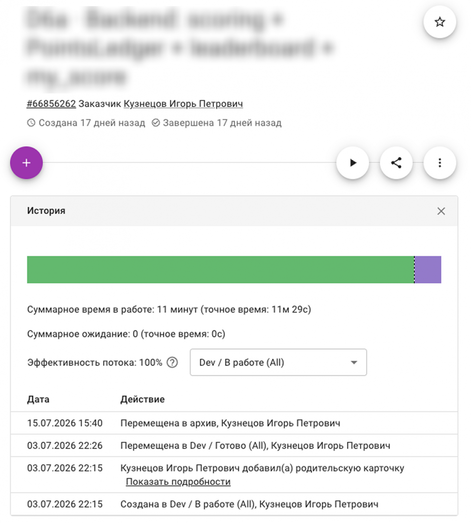 Например, одна из задач провела чуть больше 11 минут в работе