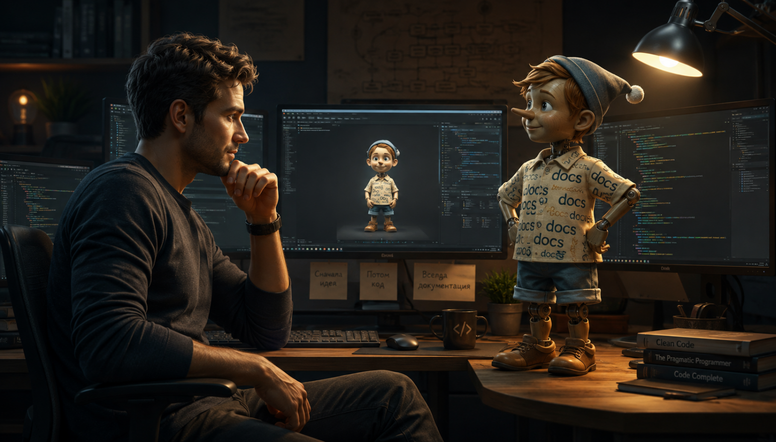 A Programmer's Midnight Puppet Dialogue