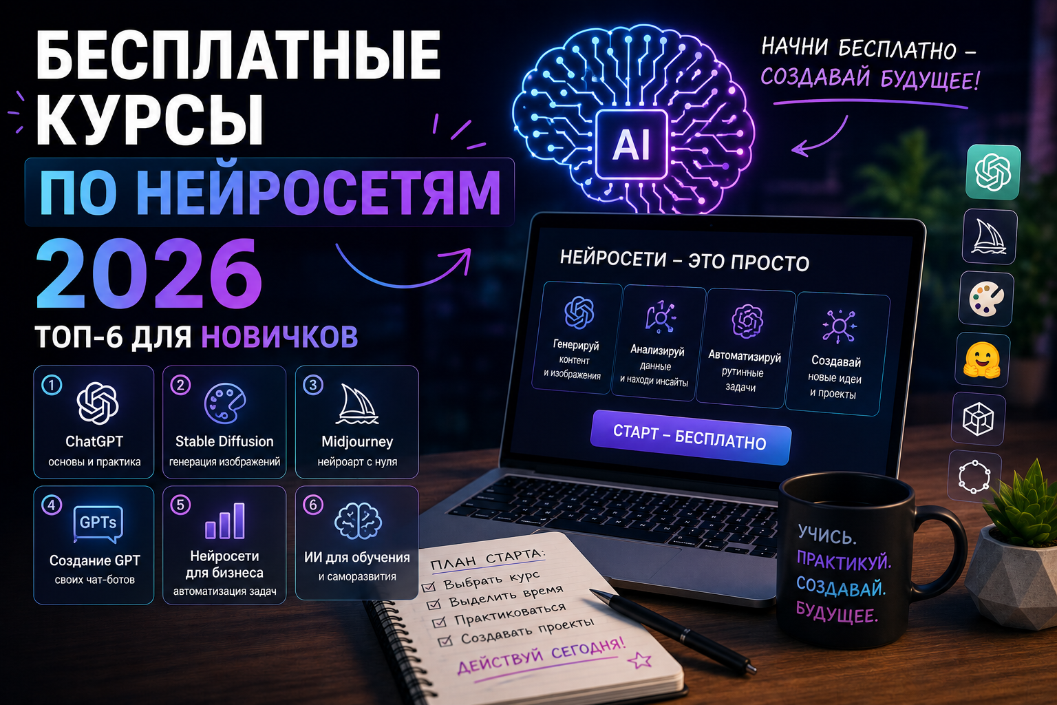 Бесплатные курсы по нейросетям 2026: топ-6 для новичков - 1