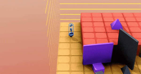 Один из миллионов процедурно сгенерированных миров XLand от DeepMind. Источник: DeepMind, «Open-ended learning leads to generally capable agents»