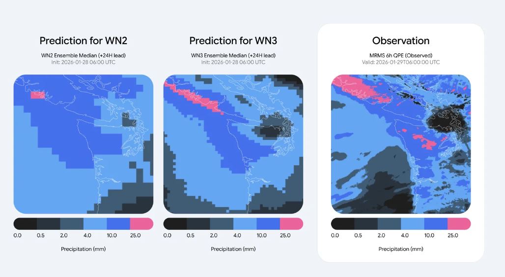 Google запустила глобальную ИИ‑модель прогнозирования погоды WeatherNext 3 - 2 Google запустила глобальную ИИ‑модель прогнозирования погоды WeatherNext 3 - 2