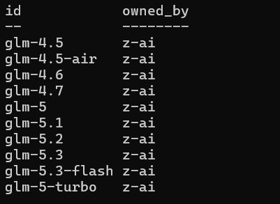 Бесплатные glm-4.5-flash и glm-4.7-flash в каталоге API не отображаются.