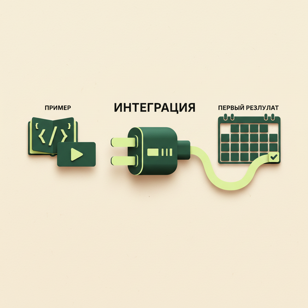 Пример, интеграция и первый результат