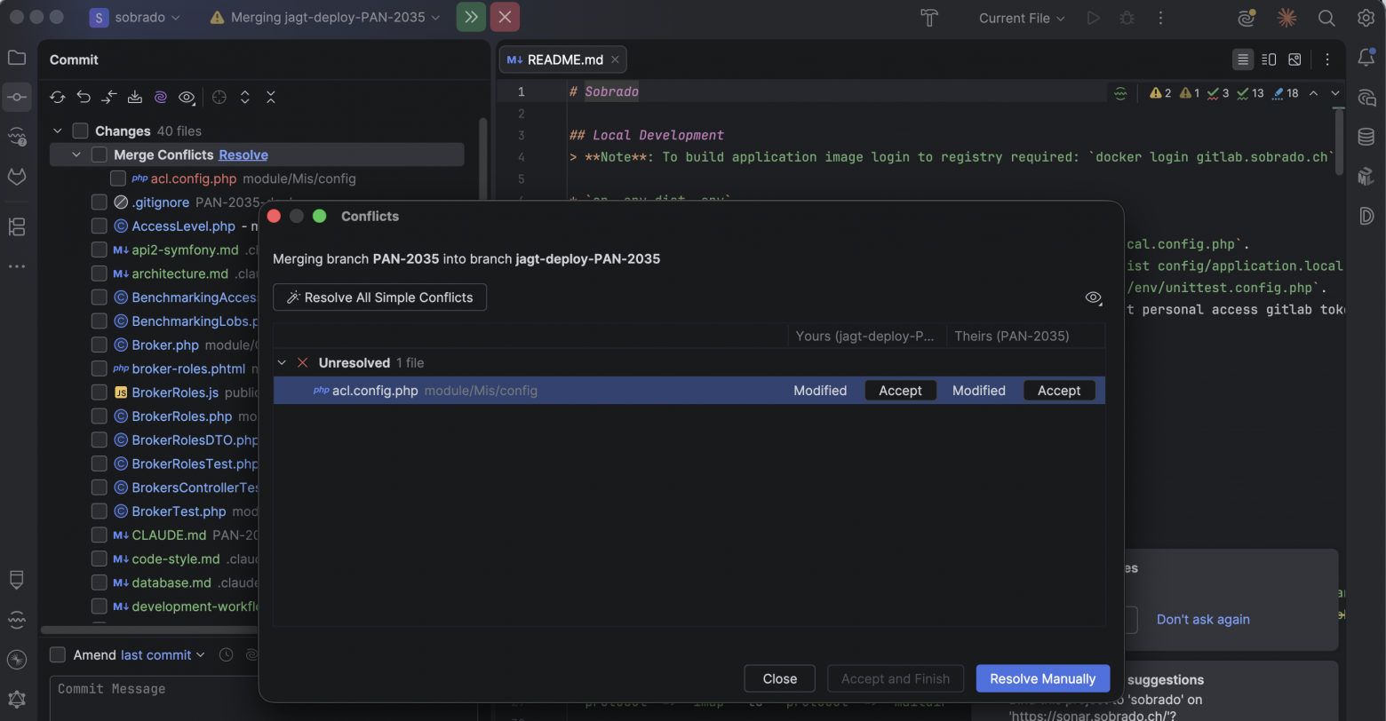 Кнопка открытия IDE: разбор конфликтов