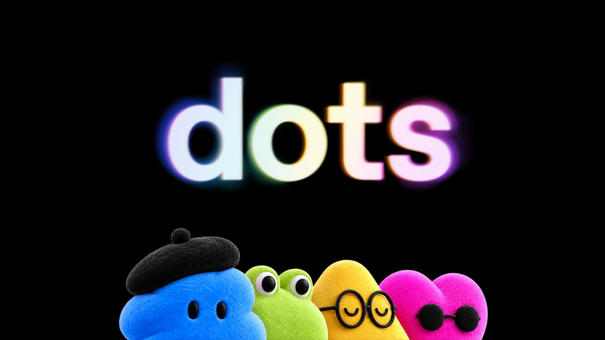 Четыре мультяшных талисмана dots
