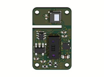 Платка ToF и ИК в 3D-рендере KiCad, оборот вокруг вертикали