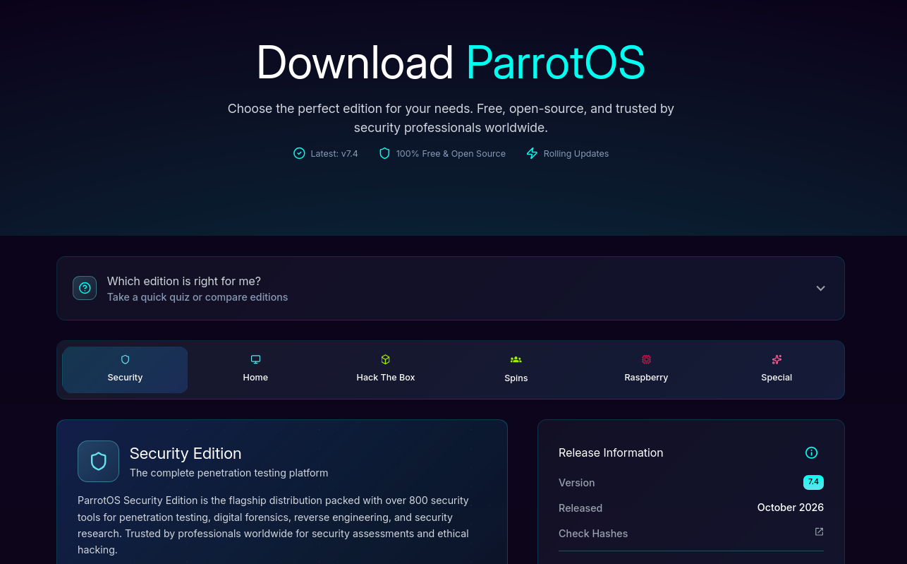 Выпуск дистрибутива Parrot OS 7.4 для этичного хакинга с ядром Linux 7.1 - 3 Выпуск дистрибутива Parrot OS 7.4 для этичного хакинга с ядром Linux 7.1 - 3