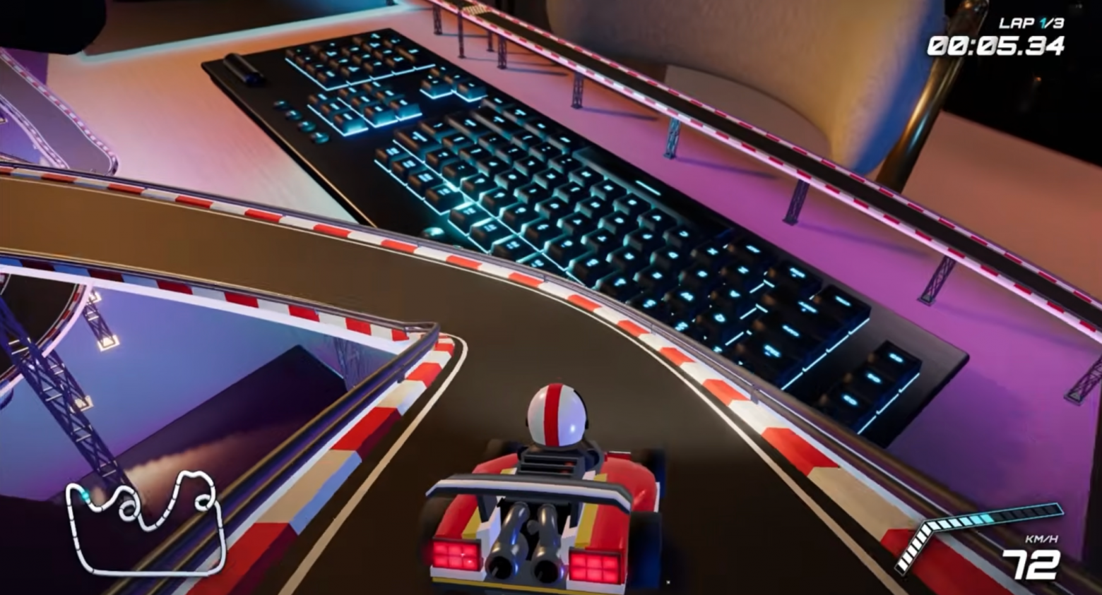Desk Racer: гоночная игра по фотографиям рабочего стола. Демонстрация Google