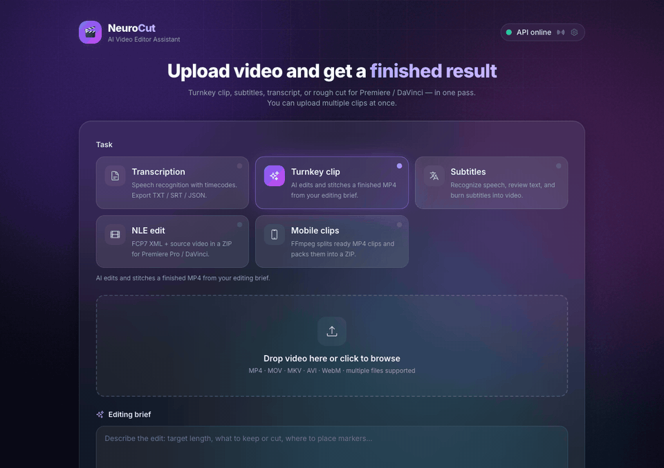 Open-source ассистент для чернового монтажа видео - 1