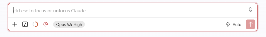 Поле ввода Claude Code в VS Code