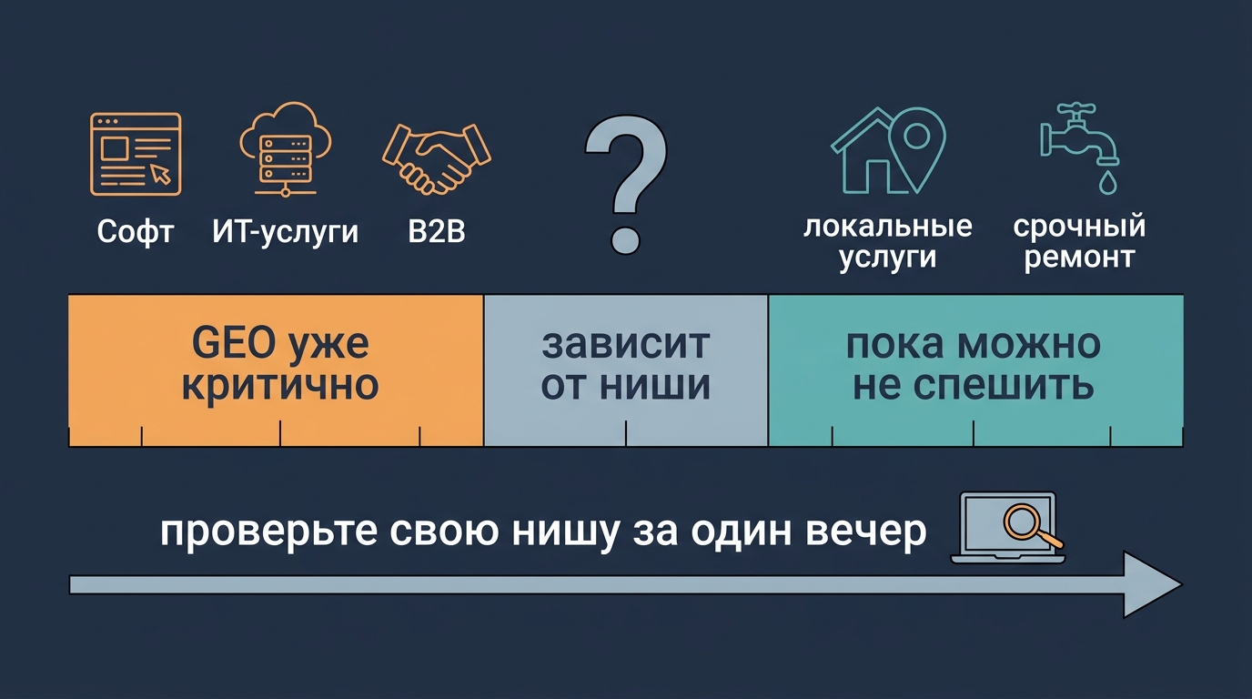 GEO нужен по-разному: проверьте свою нишу, а не рынок в среднем  