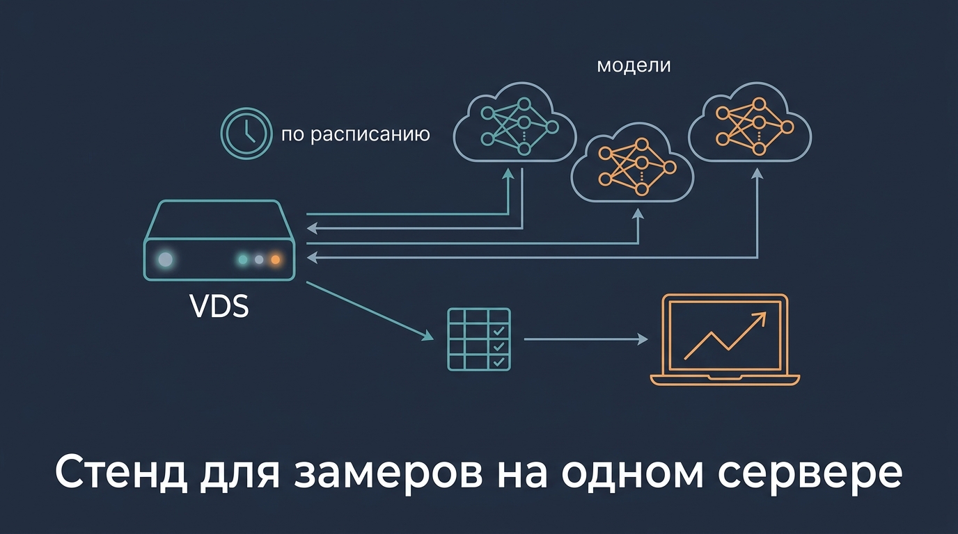 Стенд для замеров умещается на одном небольшом сервере  