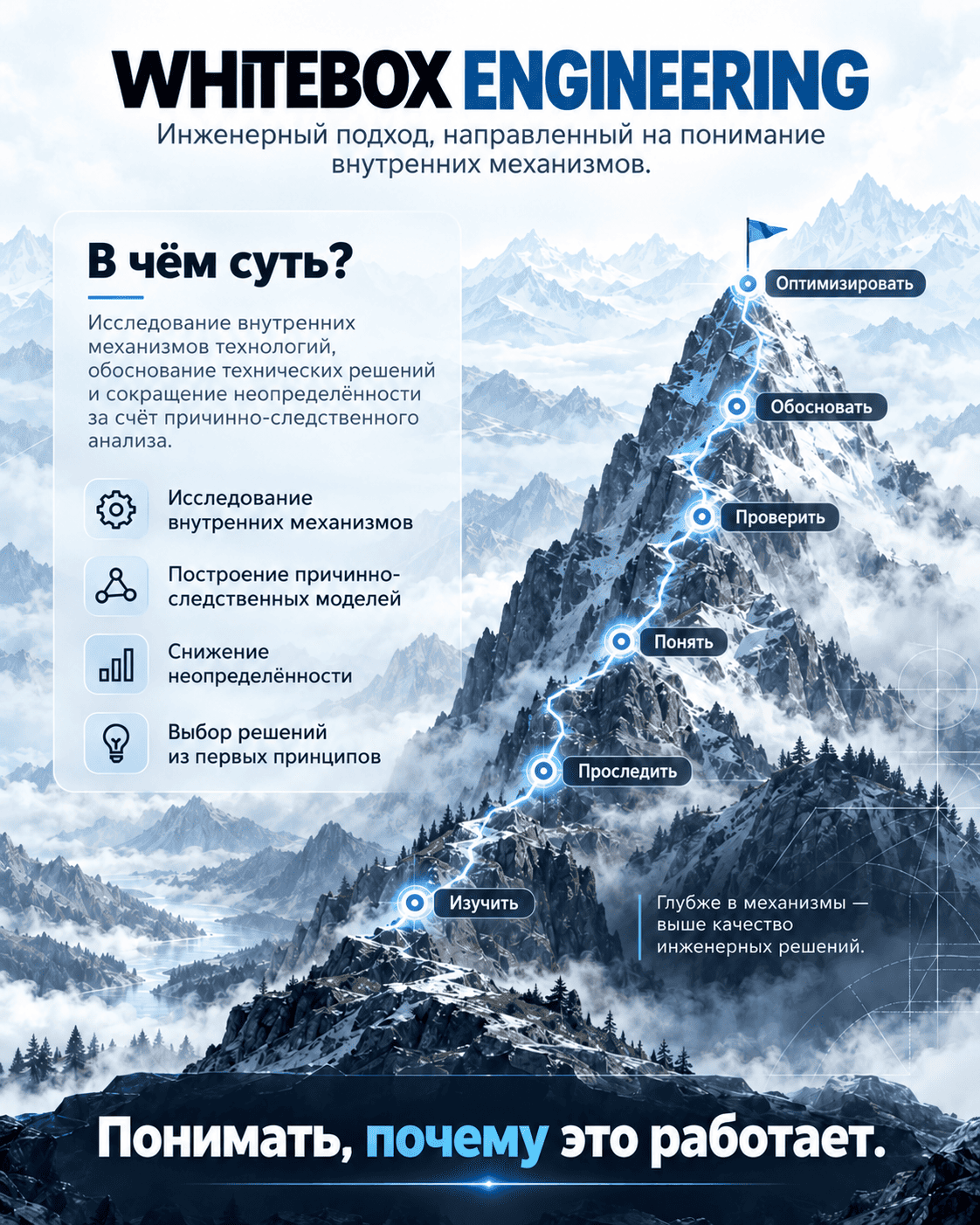 Whitebox Engeneering - понимать, почему это работает.