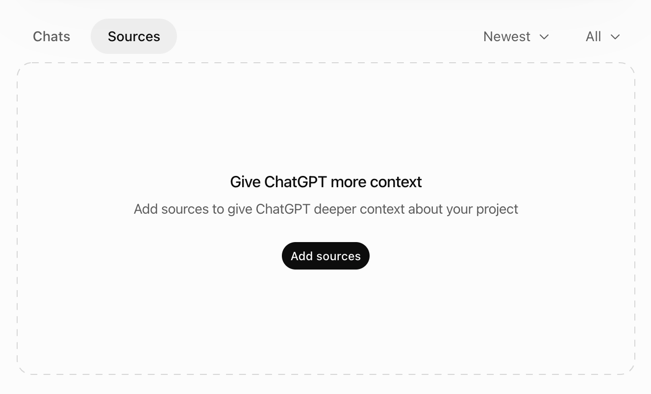 Источники внутри ChatGPT Project
