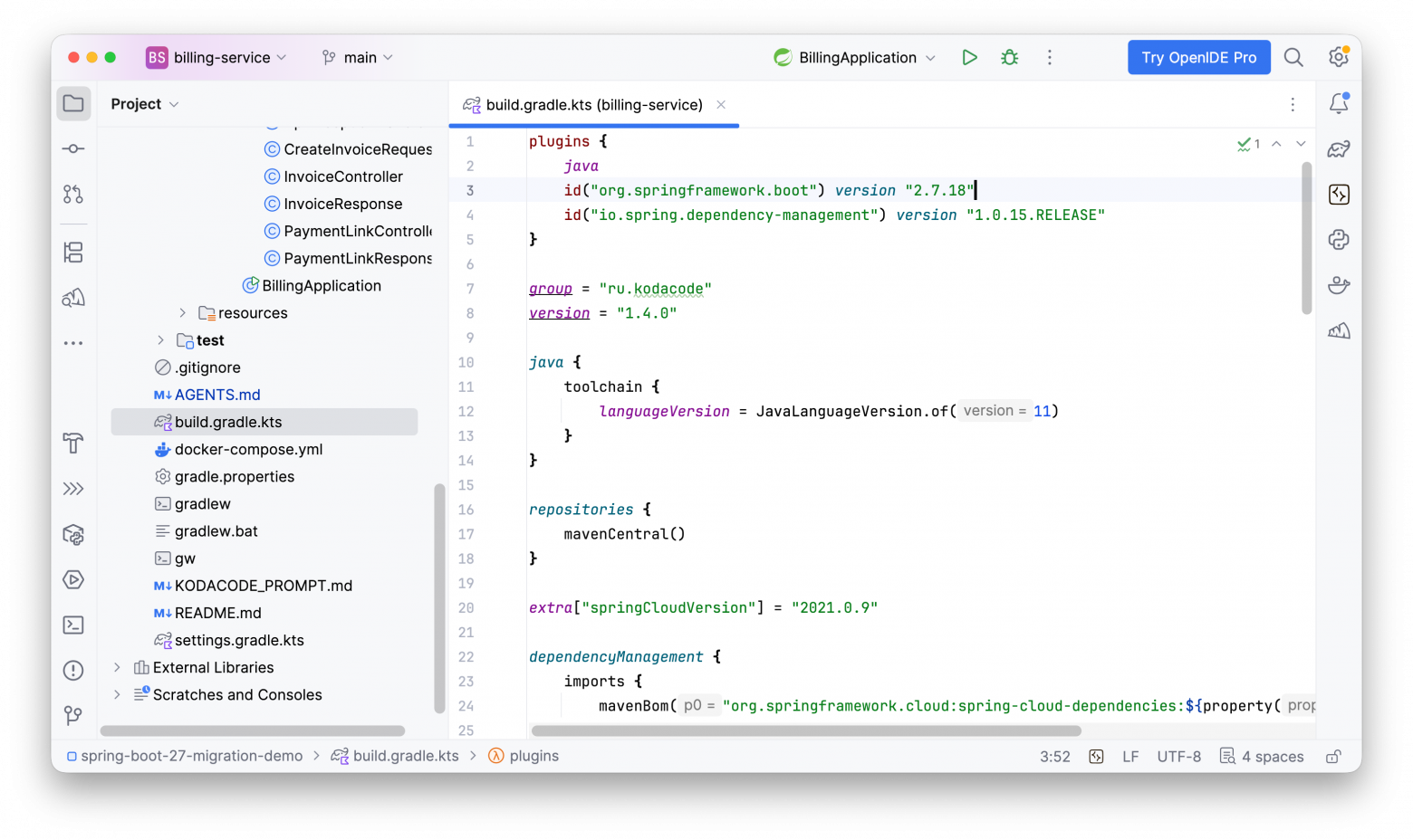 До: Spring Boot 2.7.18, dependency-management 1.0.15, Java 11