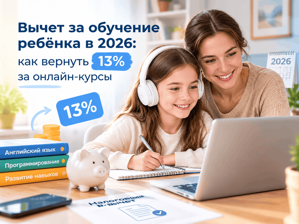 Вычет за обучение ребёнка в 2026: как вернуть 13% за онлайн-курсы - 1 Вычет за обучение ребёнка в 2026: как вернуть 13% за онлайн-курсы - 1