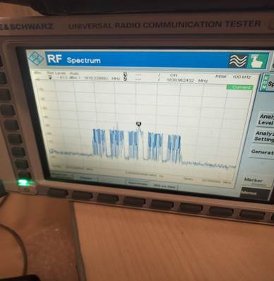 Фото 3. Спектр LTE TDD  на экране моего радиотестера.