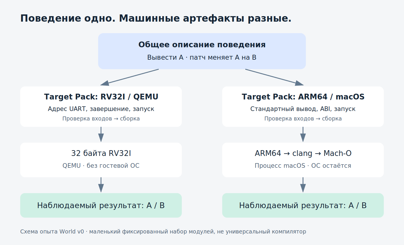 Схема: описание поведения и Target Pack проходят проверку, затем создаётся артефакт для целевой машины.